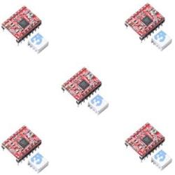 5pcs A4988 Stepper Motor Driver pololu StepStick Module Board Red with Aluminum Heat Sink Compatible with ramps 1.4 3D Printer Reprap, CNC Machine or Robotics
