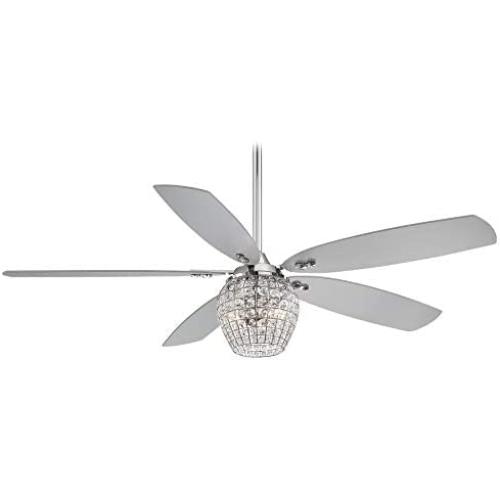 Minka-Aire F902L-CH Bling 56 Inch Ceiling Fan with LED Light and DC Motor in Chrome Finish
