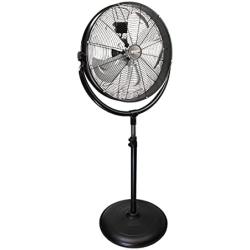 Comfort Zone CZHVP20S 20-Inch 3-Speed Slim-Profile High-Velocity Industrial Pedestal Fan with Aluminum Blades and Adjustable Tilt , Black