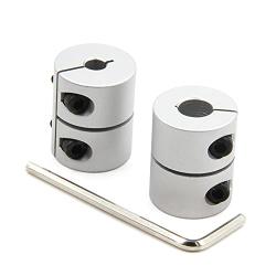 Zeberoxyz 2PCS Shaft Coupling 5mm to 8mm Aluminum Alloy Joint 25mm Length 20mm Diameter Stepper Motor Connector Rigid Coupler for 3D Printer CNC Machine DIY Model (5x8mm）