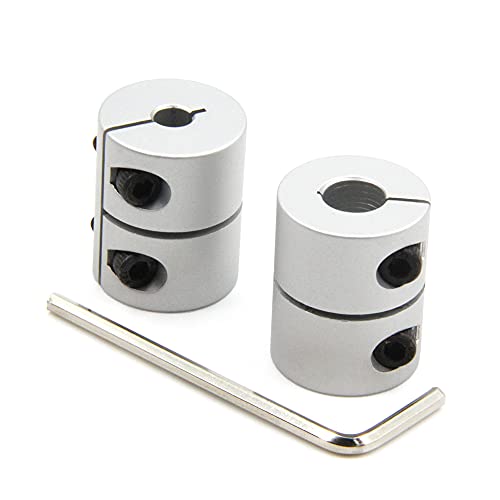 Zeberoxyz 2PCS Shaft Coupling 5mm to 8mm Aluminum Alloy Joint 25mm Length 20mm Diameter Stepper Motor Connector Rigid Coupler for 3D Printer CNC Machine DIY Model (5x8mm）