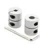 Zeberoxyz 2PCS Shaft Coupling 5mm to 8mm Aluminum Alloy Joint 25mm Length 20mm Diameter Stepper Motor Connector Rigid Coupler for 3D Printer CNC Machine DIY Model (5x8mm）