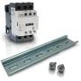 Shopcorp Contactor, 110-120V Coil, Motor Load 32A, Lighting 40A, 50A Bundle with Slotted Steel Zinc Plated DIN Rail, 35 Millimeters x 6 Inches – 1 Piece with 2 Number 10 Screws