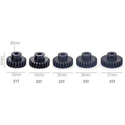 AMOGOT Metal Steel M1 Pinion Gear Sets 21T 22T 23T 24T 25T 5mm Shaft Motor Gears with Hex Key for 1/10 RC Brushless Brush Motor