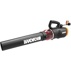 WORX WG520 Turbine 600 Corded Electric Leaf Blower, Black & Amazon Basics 16/3 Vinyl Outdoor Extension Cord, Orange, 50-Feet