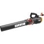 WORX WG520 Turbine 600 Corded Electric Leaf Blower, Black & Amazon Basics 16/3 Vinyl Outdoor Extension Cord, Orange, 50-Feet