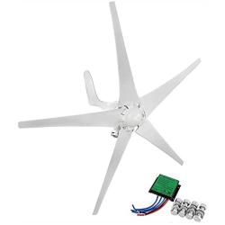 Coldwind Wind Generator Kit 500W 12V 24v 48V Wind Turbine Motor 5 Blades with Charge Controller for Home Garden-White 500w 12v