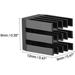 uxcell Electronic Radiators Heatsink for Stepper Motor,3D Printer 9x9x12mm Black 5pcs