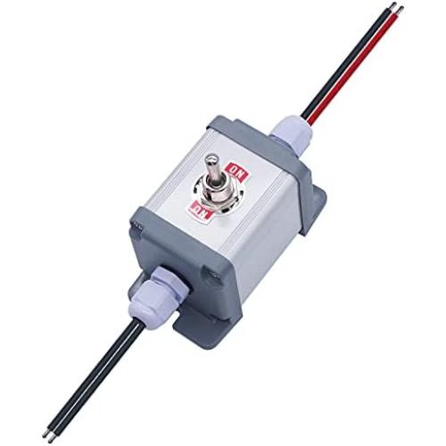 TWTADE Momentary Polarity Reverse Switch Mount Box Control Motor Up down DC 12V 10A (ON)-Off-(ON) AC 110V-220V Rocker Toggle Boat Switch With Wire H-018