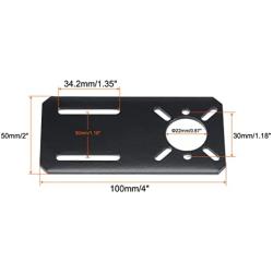 MECCANIXITY Motor Mounting Bracket Alloy Mount Plate Holder 100x50mm Black for 28/35/42 Stepper Motor