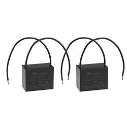 uxcell Ceiling Fan Capacitor CBB61 20uF 250V AC 2 Wires Metallized Polypropylene Film Capacitor 48x38x26mm for Electric Fan Pump Motor Generator 2Pcs