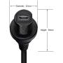CERRXIAN 30cm Left Angle Micro USB Mount Extension Dash Flush Cable for Car, Boat, Motorcycle, Truck Dashboard(L-Micro)