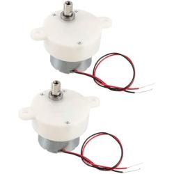 uxcell 2PCS DC 6V 100 RPM High Torque Rotary Speed Cylinder Shape Deceleration Reducing Motor, 2-Wire Connecting