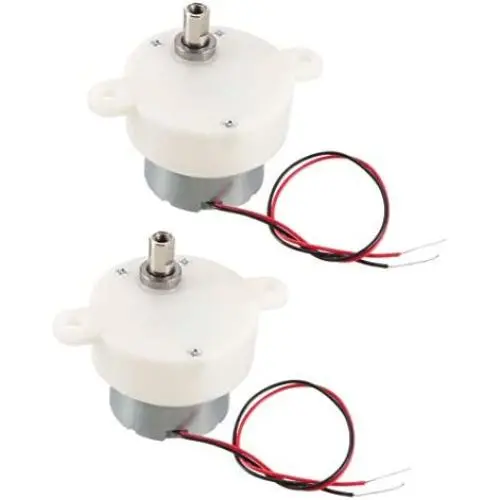 uxcell 2PCS DC 6V 100 RPM High Torque Rotary Speed Cylinder Shape Deceleration Reducing Motor, 2-Wire Connecting