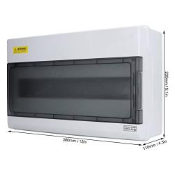 Distribution Protection Box,18 Way IP66 Waterproof ABS Plastic Junction Case,Transparent Cover,Suitable for Indoor and Outdoor Electrical,15 x 9.1 x 4.3in
