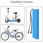 Jieoto 36V 7800mAh E-Bike Lithium-ion Battery 7.8AH 10S 3P Li-ion Electric Scooter Battery Pack Waterproof PVC Battery with Charger and BMS for 350W 250W 200W Motor