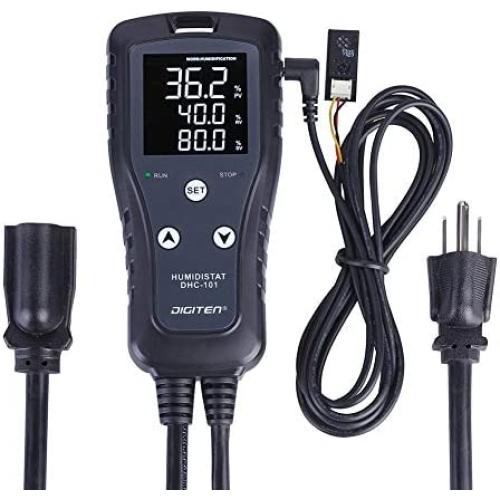 DIGITEN Digital Humidity Controller Humidistat Pre-Wired Plug Simple-Stage AC 110V -240V with High Accuracy Humidity Sensor for Dehumidifier Humidifier Reptiles Greenhouse Exhaust Fan Fermentation