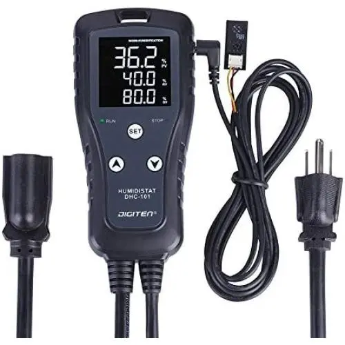 Contrôleur d'Humidité Digital DIGITEN Humidistat Pré-Câblé Prise Simple Étape AC 110V - 240V avec Capteur d'Humidité Haute Précision pour Déshumidificateur, Humidificateur, Reptiles, Serre, Extracteur d'Air, Fermentation Contrôleur d'Humidité Digital DIGITEN Humidistat Pré-Câblé Prise Simple Étape AC 110V - 240V avec Capteur d'Humidité Haute Précision pour Déshumidificateur, Humidificateur, Reptiles, Serre, Extracteur d'Air, Fermentation