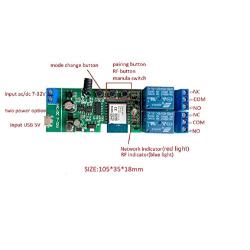 MHCOZY Updated WiFi Wireless Smart Switch Inching Self-locking Relay Module,Set Inching Time from 0.5 second to 1 Hour,be applied to access control,DIY WIFI Garage Door Opener (Smart life app 2CH)