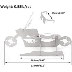 rongji jewelry Motorcycle Beer Can Chicken Holder for Grill - Portable Motorcycle BBQ Chicken Stand, Creative Stainless Steel Rack with Glasses Indoor Outdoor Use Grill Racks (Skeleton)