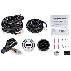 30-4110 UEGO Air/Fuel Ratio Gauge AFR 52mm with 4.9 LSU Sensor, wideband Sensor, WideBand A/F Ratio UEGO O2 Controller Gauge Kit