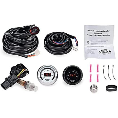 30-4110 UEGO Air/Fuel Ratio Gauge AFR 52mm with 4.9 LSU Sensor, wideband Sensor, WideBand A/F Ratio UEGO O2 Controller Gauge Kit