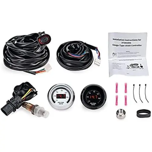 30-4110 UEGO Air/Fuel Ratio Gauge AFR 52mm with 4.9 LSU Sensor, wideband Sensor, WideBand A/F Ratio UEGO O2 Controller Gauge Kit