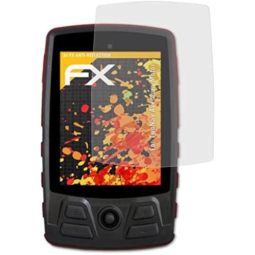 atFoliX Screen Protector Compatible with TwoNav Aventura Motor Screen Protection Film, Anti-Reflective and Shock-Absorbing FX Protector Film (3X)