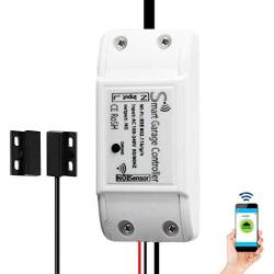 Smart WiFi Garage Door Opener Remote Controller, Smartphone App Control, Compatible with Alexa, Google Assistant and IFTTT, No Hub Required
