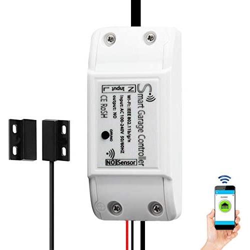 Smart WiFi Garage Door Opener Remote Controller, Smartphone App Control, Compatible with Alexa, Google Assistant and IFTTT, No Hub Required