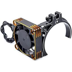 Rocket for Motor Fast Cooling Fan 40x40mm Aluminum Fan W/ Holder for 1/10 1/8 for RC Car 4068 4082 4092 4074 4274 4268 for BRUSHLESS for Motor (Color : Sigle Holder Gold )