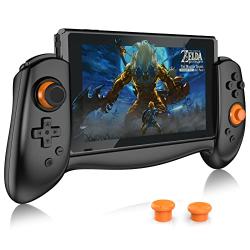 Switch Controller Grip for Nintendo Switch Handheld Mode Ergonomic Design with 6-Axis Gyro Double Motor Vibration and Screen Capture Button