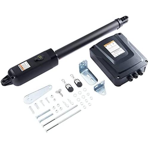CO-Z Gate Opener with Remotes, Automatic Single Arm Gate Motor, 30W Swing Gate Linear Actuator, Electric Auto Close Garage Fence Driveway One Gate Operator, Complete Hardware Kit for 310lb Doors