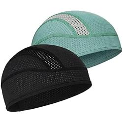 Skull Cap Helmet Liner Beanie, Cooling Mesh Cycling Running Hat for Men Women, Fits Under Helmets