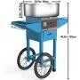 VBENLEM Cotton Candy Machine with Cart Commercial Floss Maker Perfect for Family and Various Party, 19.7 Inch, Blue