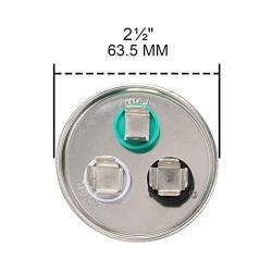 AUKENIEN 55+5 uF 55/5 MFD 370V or 440V Dual Run Start Round AC Capacitor 55 5 uF 370 440 VAC CBB65B Air Conditioner Capacitors for Motor Fan Start or Heat Pump or Condenser Straight Cool