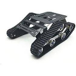 Vehicles-OCS 2018 DIY STEM Education Assembled Smart Car Platform Tracked Robot Metal Aluminium Tank Chassis Powerful Dual DC 12V Motor