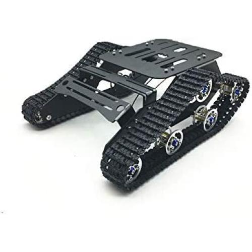 Vehicles-OCS 2018 DIY STEM Education Assembled Smart Car Platform Tracked Robot Metal Aluminium Tank Chassis Powerful Dual DC 12V Motor
