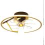 FIZZOQI Modern Simply 360 Degree Rotary Ceiling Fan Light Dining Room Bedroom Fan Lamp DC Motor 3 Speed with Remote Controller Fan Light Integrated Chandelier with Electric Fan