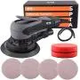 Electric Orbit Sander, SPTA 350W 150mm Random Orbit Sander, Variable Speed 4000-10000RPM, Digital Display Speed Controller, 5.0mm Orbit with Sandpapers