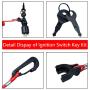 175974 Ignition Switch Key with Safety Lanyard Kit Compatible with OMC Johnson Evinrude Boat 40-200HP Ignition Kill Stop Switch with Key Lanyard Assembly Replace 5005801