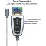 DTECH RS485 Cable USB C to RS422 Serial Adapter with FTDI Chip Breakout Board LED Indicators RS-422 RS-485 Converter Supports Windows 11 10 8 7 XP Mac (5 Feet)