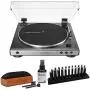 Audio-Technica AT-LP60X Fully Automatic Belt-Drive Stereo Turntable (Gunmetal) with Drying Rack and Record Care System Bundle (3 Items)