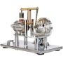 PUOSUO Hot Air Stirling Motor Power Generator Alpha Engine Model Educational Physics Experiment Kit(B)