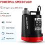 DEKOPRO 1/3HP 2450 GPH Submersible Utility Water Pump High-efficiency Motor Clean Water Removal Drain Pump for Swimming Pool Pond Garden Basement