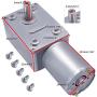 weideer DC 12V 45RPM Turbo Worm Geared Motor High Torque Micro 13mm Shaft Geared Motor with Screws JGY370-1245