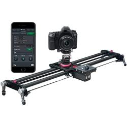 ASHANKS Camera Slider Motorized, APP Carbon Fiber Track Dolly Rail , Follow Focus & 120°Panoramic Shooting for Time-Lapse/Video Photography,Silent Motor, Compatible for Android/iOS,48in/120cm, A300S