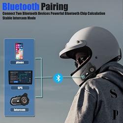 HeYun RX7 – Motorcycle Helmet Bluetooth,2400m 4 Riders Helmet Bluetooth Intercom with Noise Cancellation/FM Radio, Universal Communication Systems for Motorbike/ATV/Dirt Bike (Gray, 1pack)
