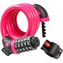 Bicycle Anti-Theft Code Lock, Composed of 5 Digits, Suitable for tri-City Vehicles, Motorcycles, etc. The Lock can be Reset by Itself and Set The Code Lock by Yourself (Pink)