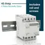 Contacteur Shopcorp 40A 4 Pôles Normalement Ouvert (Fonctionnement Silencieux) – 230V AC Bobine, Charge Moteur 32A, Charge Éclairage 63A | Inclut Rail Acier Zinc 35 x 152.40 mm et Vis Phillips #2 x 10 Contacteur Shopcorp 40A 4 Pôles Normalement Ouvert (Fonctionnement Silencieux) – 230V AC Bobine, Charge Moteur 32A, Charge Éclairage 63A | Inclut Rail Acier Zinc 35 x 152.40 mm et Vis Phillips #2 x 10